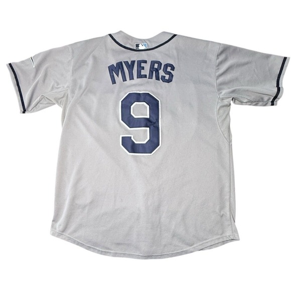 Majestic Tampa Bay Devil Rays Mens Sz 50 Jersey #9 MYERS Stitched Gray MLB - Picture 7 of 9